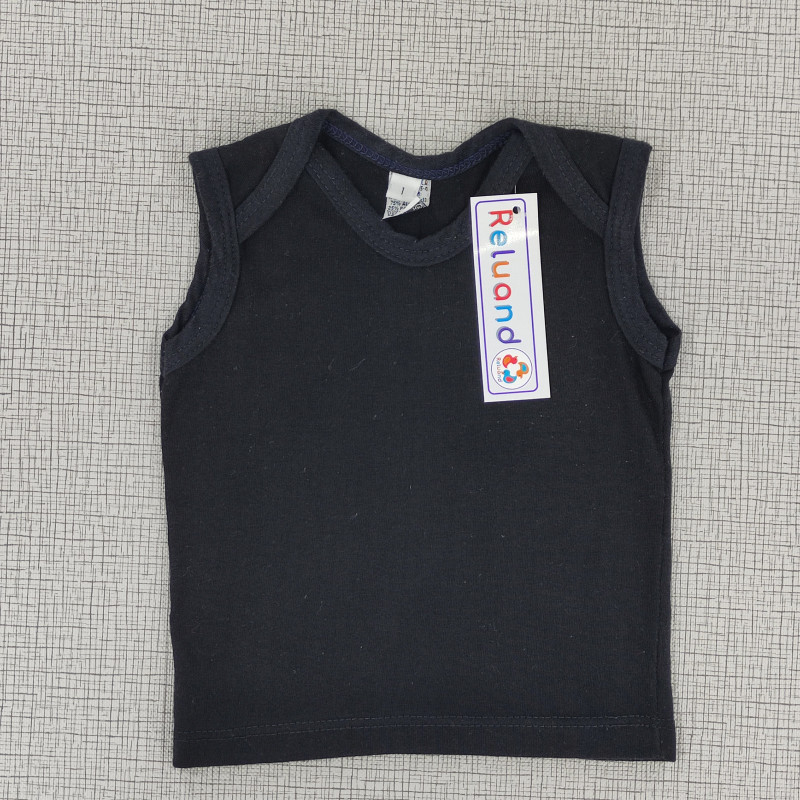 Camiseta sencilla negra sin mangas