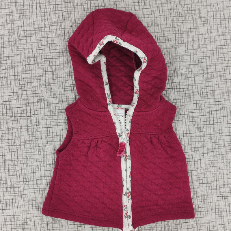 Chaleco con capucha color Vinotinto