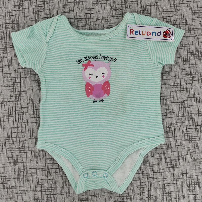 Body agua marina a rayas con estampado de búho