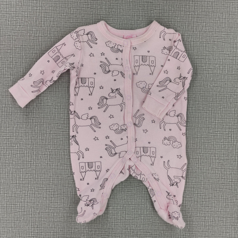 Pijama enteriza rosa pastel de unicornios